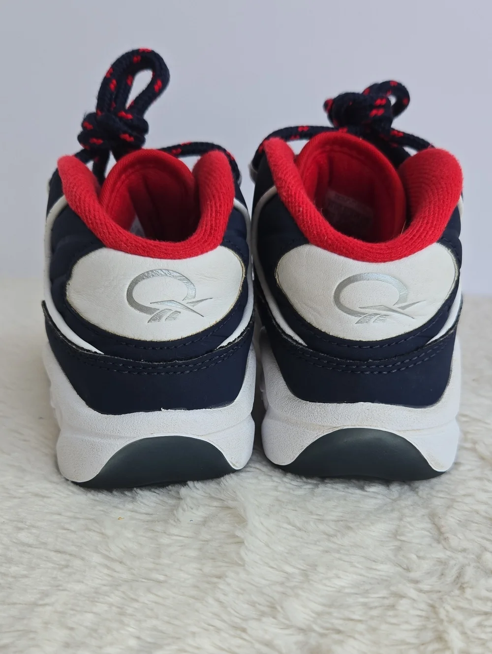 Reebok Question Mid Toddler Sneakers Size 11 Blue White Red (GX0387)